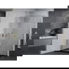 Mexen Pretoria cabină de duș cu balamale 100 x 110 cm, Transparent, Crom + cadă pentru duș Flat, Neagră - 852-100-110-01-00-4070