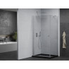 Mexen Pretoria cabina de duș cu ușă batantă 100 x 110 cm, transparentă, crom + cădiță Flat, negru