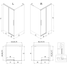 Mexen Rox L cabină de duș glisantă dreapta 95 x 70 cm, cadru negru, negru - 8C2L-095-070-70-70-P