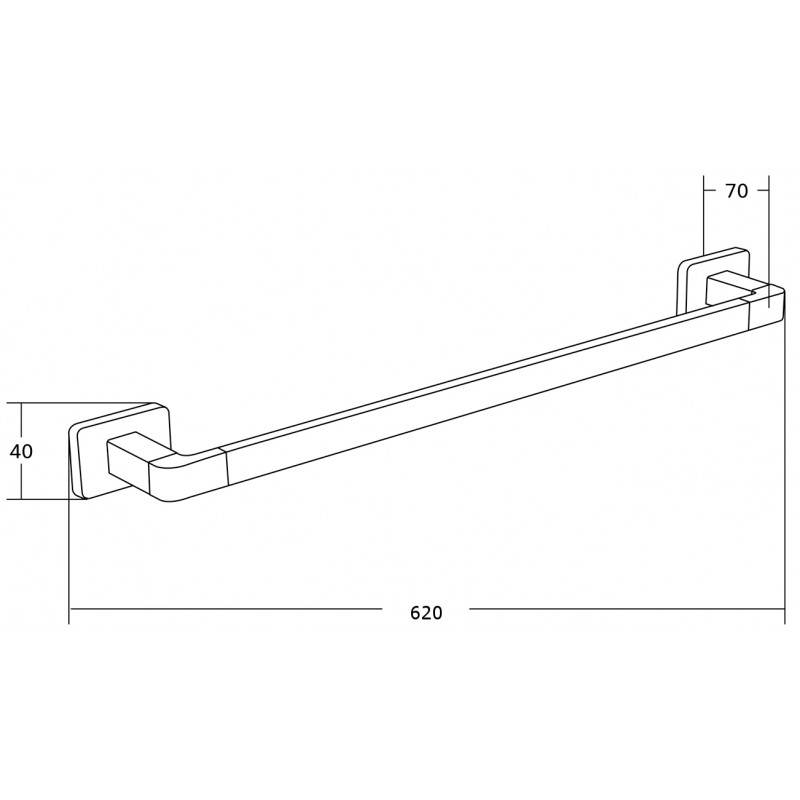 Mexen Asis törülközőtartó, króm - 7017624-00