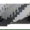 Mexen Pretoria cabină de duș cu ușă batantă 100 x 90 cm, transparentă, auriu + cadă de duș Flat, negru - 852-100-090-50-00-4070G