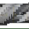 Mexen Pretoria cabină de duș cu ușă batantă 100 x 90 cm, transparentă, auriu + cadă de duș Flat, negru - 852-100-090-50-00-4070G