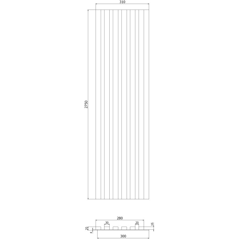 Mexen Lam-B lamele de perete 275 x 30 cm, placă HDF 4 mm, furnir tehnic, Teak Auriu - S100-275307-3015-014
