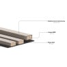 Mexen Lam-B fali panelek 275 x 30 cm, 4 mm HDF lemez, technikai furnér, Fekete Ezüst Tölgy - S100-275307-3015-025