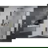 Mexen Pretoria cabină de duș cu balamale 70 x 70 cm, Transparent, Neagră + cadă pentru duș Flat - 852-070-070-70-00-4010B