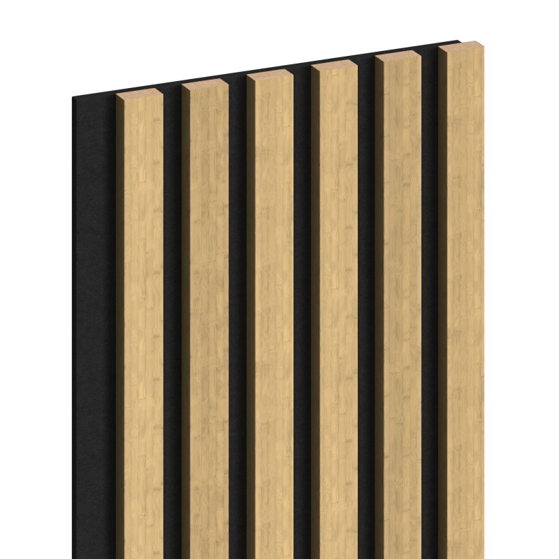 Mexen Lam-F akusztikus falécek 275 x 30 cm, filc 8 mm, technikai furnér, Természetes Bambusz - S105-275307-3015-011