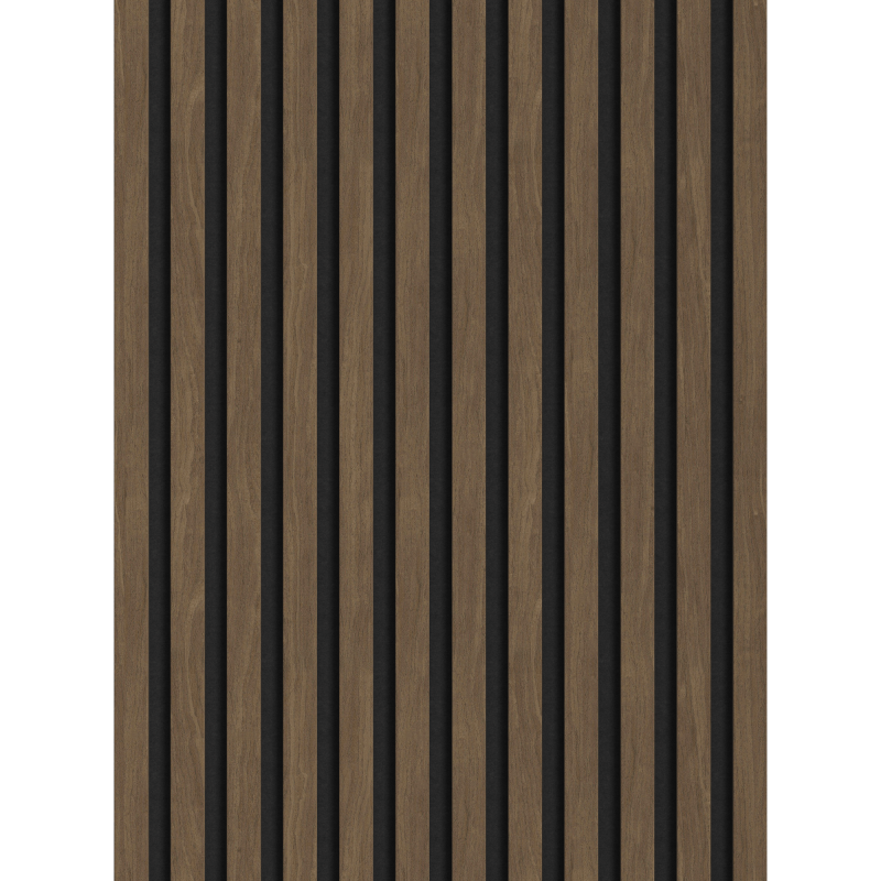 Mexen Lam-F akusztikus fali lamellák 275 x 30 cm, 8 mm szövet, technikai furnér, Kakaódió - S105-275307-3015-018