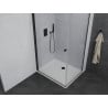 Mexen Pretoria cabină de duș cu deschidere 80 x 70 cm, transparentă, neagră + cadă Flat - 852-080-070-70-00-4010B
