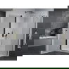Mexen Pretoria cabină de duș cu balamale 100 x110 cm, Transparent, Neagră + cadă pentru duș Flat - 852-100-110-70-00-4010B