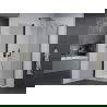 Mexen Pretoria cabină de duș cu balamale 100 x 100 cm, Transparent, Neagră + cadă pentru duș Flat - 852-100-100-70-00-4010B