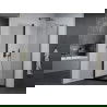 Mexen Pretoria cabină de duș cu balamale 70 x 70 cm, transparentă, neagră + cadă de duș Flat, neagră - 852-070-070-70-00-4070B