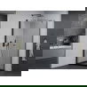 Mexen Pretoria cabină de duș cu balamale 70 x 70 cm, transparentă, neagră + cadă de duș Flat, neagră - 852-070-070-70-00-4070B