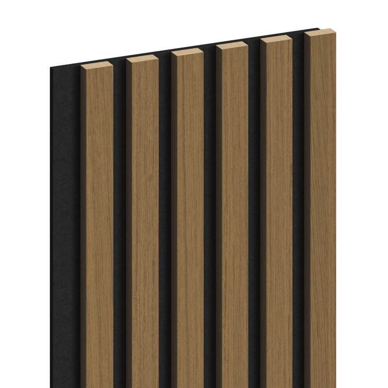 Mexen Lam-F Akusztikus fali lamellák 275 x 30 cm, 8 mm-es filc, műszaki furnér, Arany Teak - S105-275307-3015-014