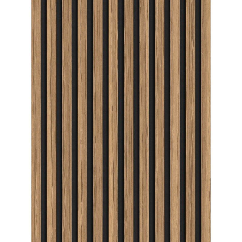 Mexen Lam-F Akusztikus fali lamellák 275 x 30 cm, 8 mm filc, technikai furnér, Világos Dió - S105-275307-3015-017