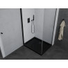Mexen Pretoria cabina de duș cu balamale 80 x 70 cm, transparentă, neagră + cadă de duș Flat, neagră