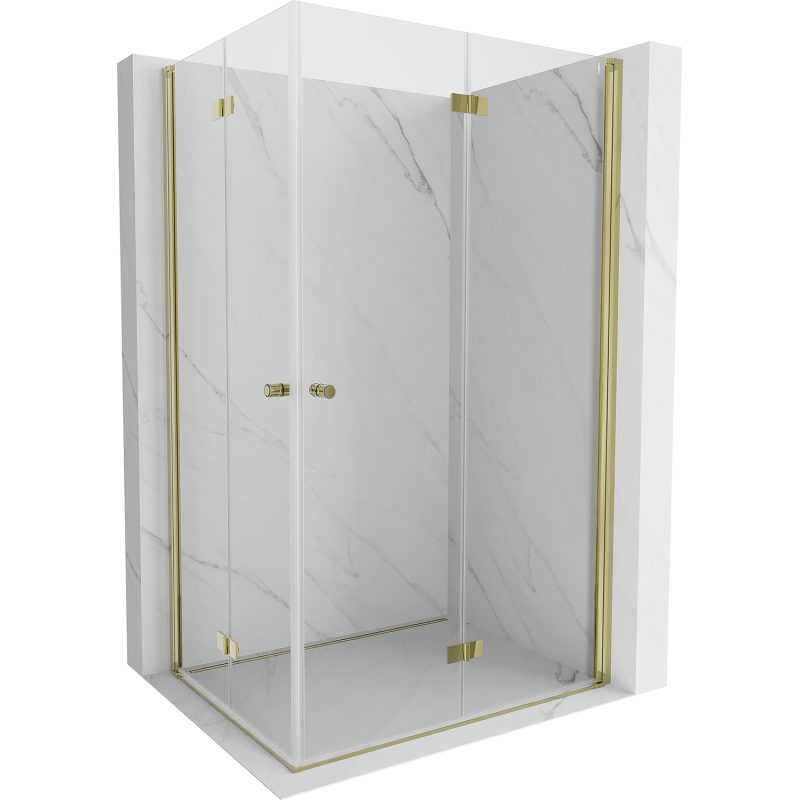 Mexen Mist-F Duo cabină de duș pliabilă 70 x 80 cm, transparent, aurie - 8A6-070L-080P-50-00