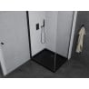 Mexen Pretoria cabină de duș cu ușă batantă 80 x 100 cm, transparentă, neagră + cadă de duș Flat, neagră - 852-080-100-70-00-40?
