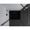 Mexen Pretoria cabină de duș cu ușă batantă 80 x 100 cm, transparentă, neagră + cadă de duș Flat, neagră - 852-080-100-70-00-40?