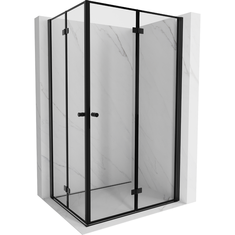 Mexen Mist-F Duo cabină de duș pliabilă 100 x 120 cm, cadru negru, negru - 8A6-100L-120P-70-70