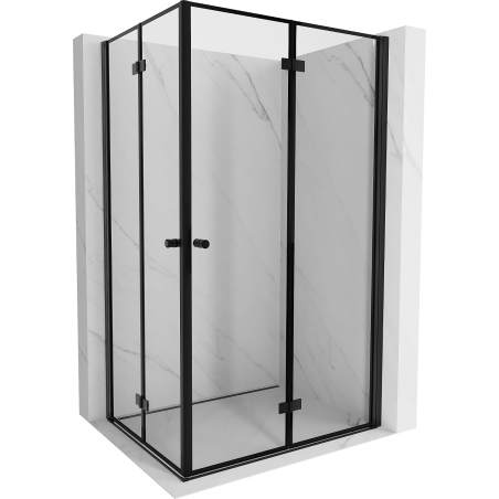 Mexen Mist-F Duo cabină de duș pliabilă 100 x 120 cm, cadru negru, negru - 8A6-100L-120P-70-70