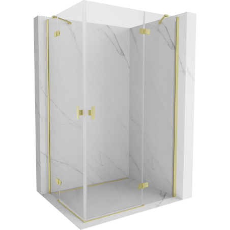 Mexen Mist H Duo cabină de duș batantă 70 x 115 cm, transparent, auriu periat - 8A5-070L-115P-55-00