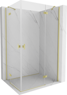 Mexen Mist H Duo cabină de duș articulată 80 x 120 cm, transparentă, aurie periată - 8A5-080L-120P-55-00