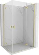 Mexen Mist-H L Duo cabină de duș cu deschidere drept 100 x 110 cm, transparentă, auriu periat - 8A5L-100L-110P-55-00