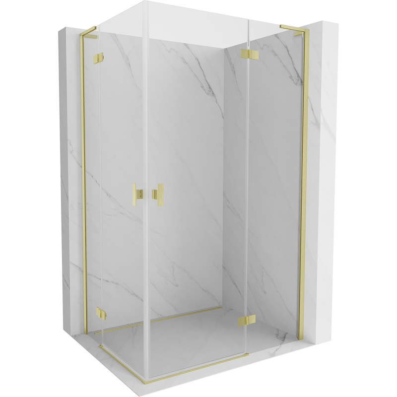 Cabină de duș Mexen Mist-H L Duo cu deschidere 70 x 120 cm, transparent, auriu periat - 8A5L-070L-120P-55-00
