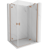 Mexen Mist H Duo cabină de duș cu uși batante 70 x 90 cm, transparent, cupru periat - 8A5-070L-090P-65-00