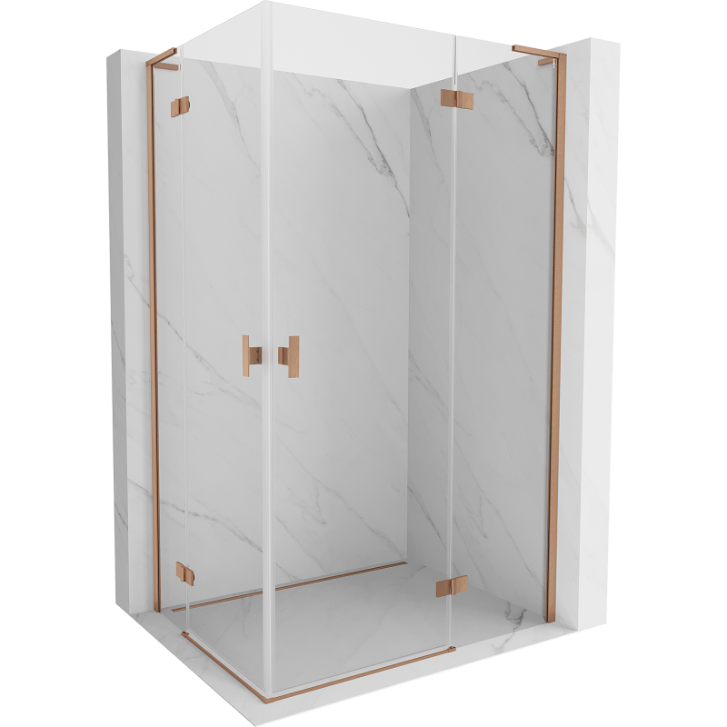 Mexen Mist-H L Duo cabină de duș pivotantă 70 x 85 cm, transparent, cupru periat - 8A5L-070L-085P-65-00