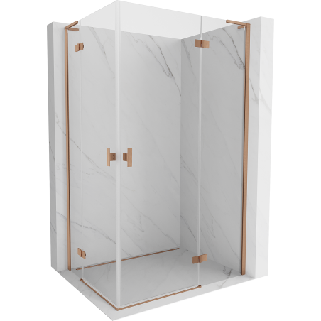 Mexen Mist-H L Duo cabină de duș pivotantă 80 x 100 cm, transparentă, cupru periat - 8A5L-080L-100P-65-00