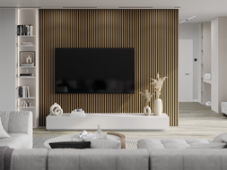 Mexen Lam-B falpanel fali 275 x 30 cm, HDF lap 4 mm, technikai furnér, Arany Teak - S100-275307-3015-014