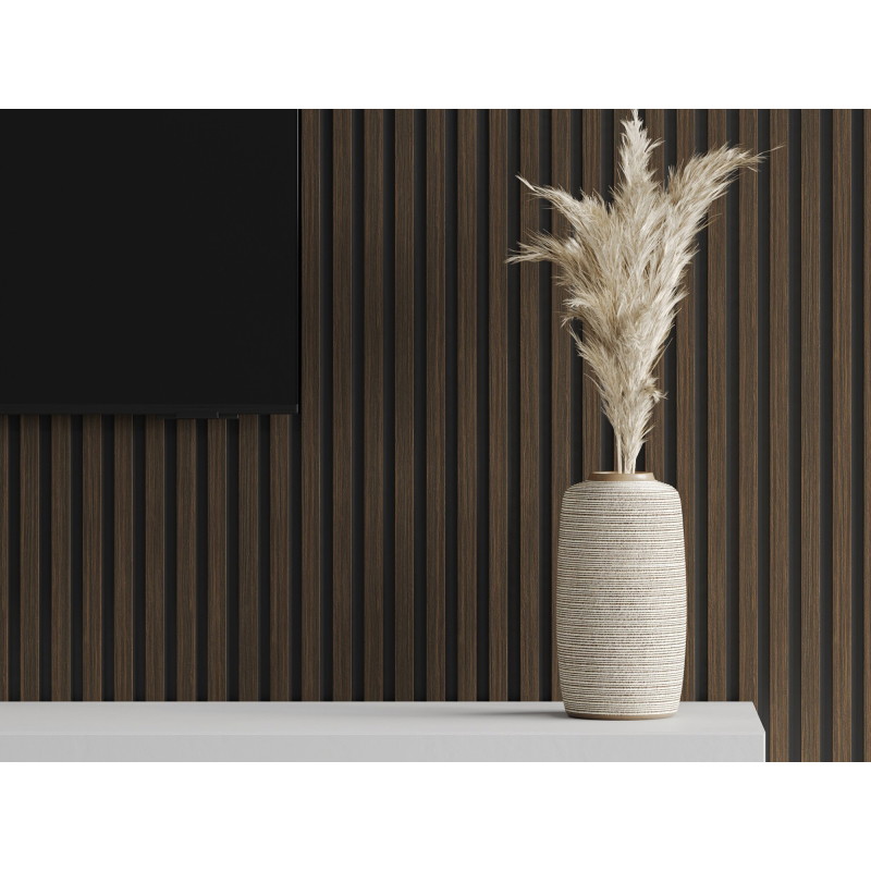 Mexen Lam-B fali falakra 275 x 30 cm, 4 mm HDF lap, technikai furnér, Égetett Dió - S100-275307-3015-024