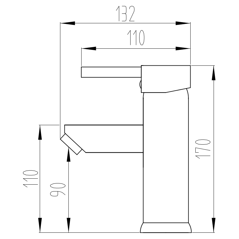 Mexen Lua baterie bideu cromată - 72820-00