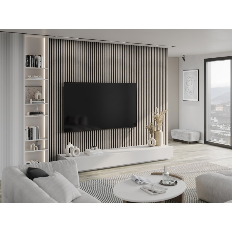 Mexen Lam-F lamelele de perete acustice 275 x 30 cm, fetru 8 mm, furnir tehnic, Stejar Gri - S105-275307-3015-005