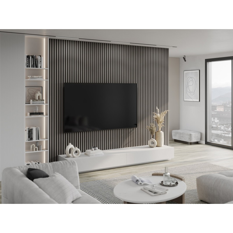 Mexen Lam-F lamele de perete acustice 275 x 30 cm, fetru 8 mm, furnir tehnic, Stejar Oțel - S105-275307-3015-006
