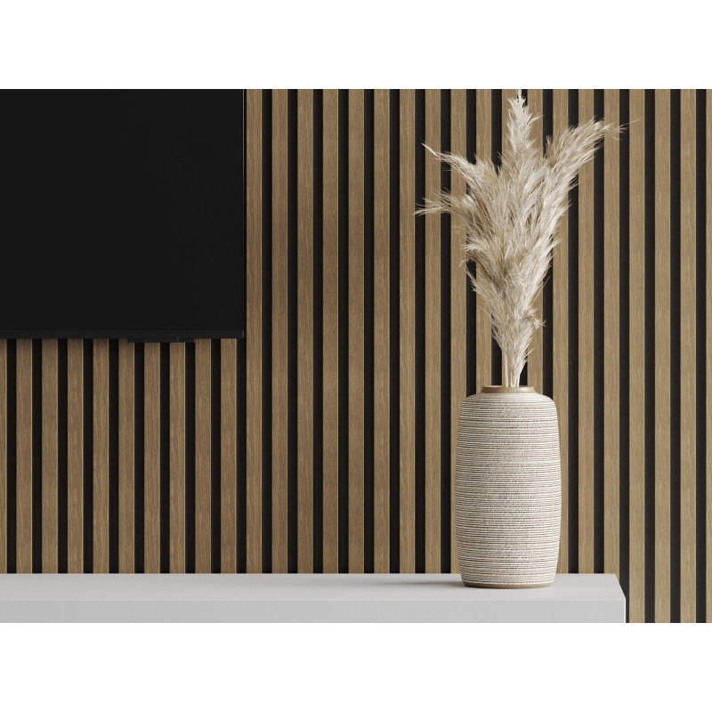 Mexen Lam-F lamelele de perete acustice 275 x 30 cm, fetru 8 mm, furnir tehnic, Nuc Natural - S105-275307-3015-016