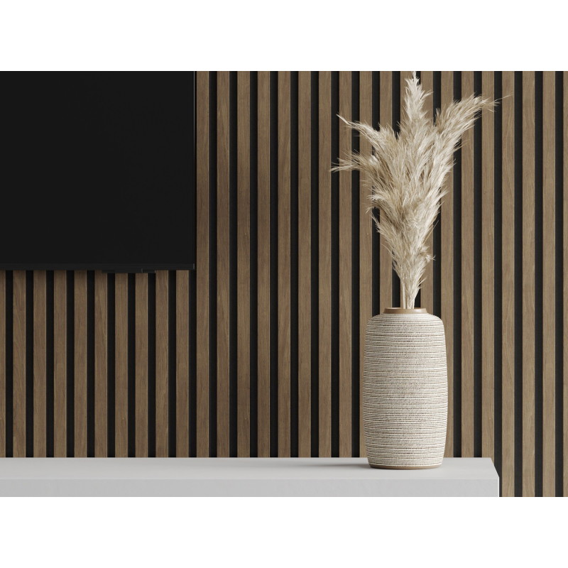 Mexen Lam-F lamelele de perete acustice 275 x 30 cm, fetru 8 mm, furnir tehnic, Nuc Cacao - S105-275307-3015-018