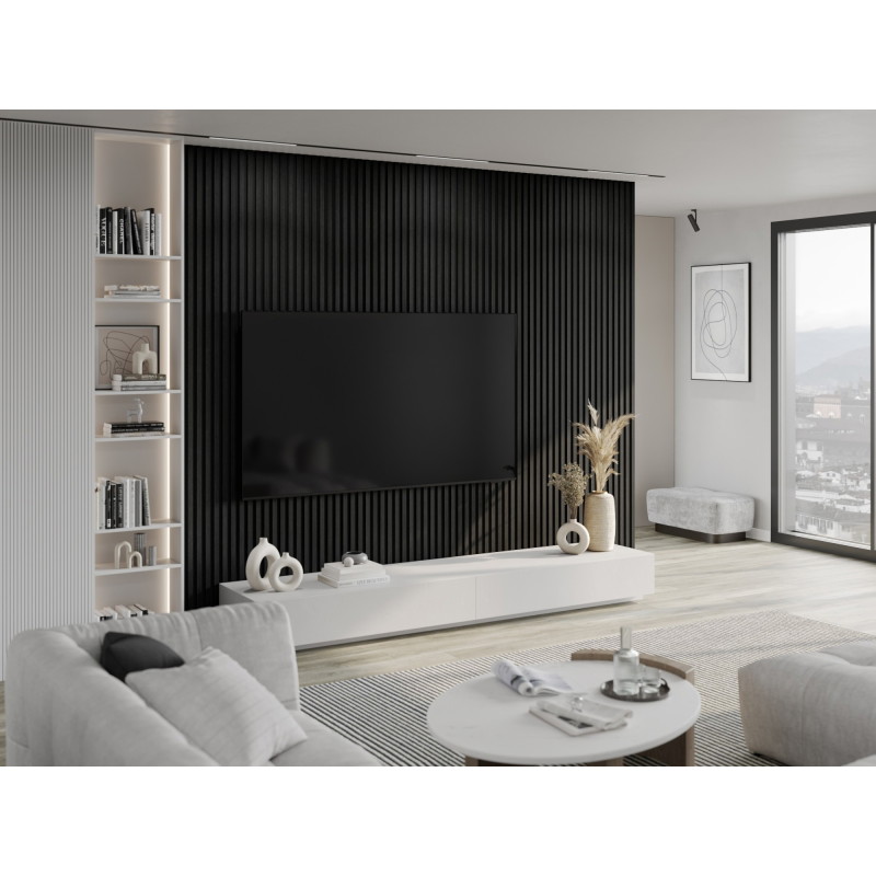 Mexen Lam-F lamele de perete acustice 275 x 30 cm, pâslă 8 mm, furnir tehnic, Stejar Negru Argintiu - S105-275307-3015-025