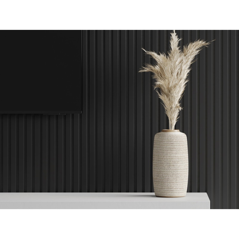 Mexen Lam-B fali lamellák 275 x 31,5 cm, 4 mm HDF lap, Fekete Fényes - S100-275317-2812-055