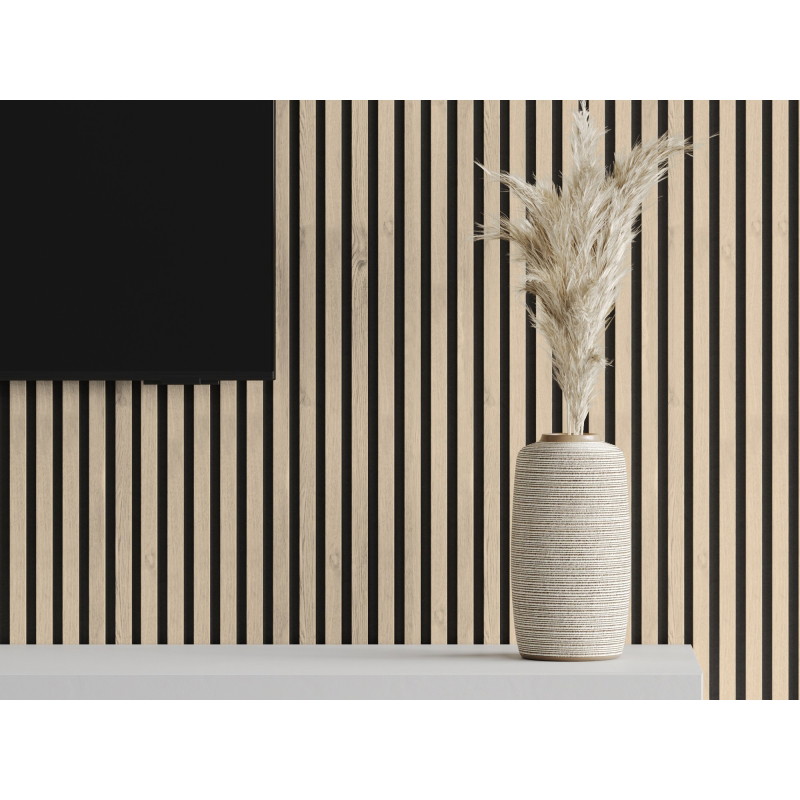 Mexen Lam-F lamele de perete acustice 275 x 31,5 cm, fetru 6 mm, Stejar Perlat - S105-275317-2812-058