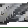 Cabină de duș Mexen Pretoria cu uși pivotante 100 x 110 cm, transparent, negru + cadă Flat, neagră - 852-100-110-70-00-4070B