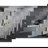 Cabină de duș Mexen Pretoria cu uși pivotante 100 x 110 cm, transparent, negru + cadă Flat, neagră - 852-100-110-70-00-4070B