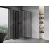 Mexen Mist T cabină de duș cu balamale stânga 70 x 70 cm, ramă neagră, neagră - 8A4T-070-070-70-70-L