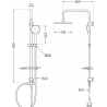 Mexen T33 coloană de duș, Crom/Albă - 798333393-02