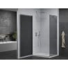Mexen Pretoria cabină de duș cu balamale 70 x 90 cm, grafit, Crom + cadă pentru duș Flat - 852-070-090-01-40-4010