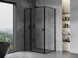 Mexen Mist T cabină de duș cu deschidere stânga 120 x 90 cm, ramă neagră, negru - 8A4T-120-090-70-70-L