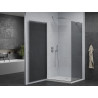 Mexen Pretoria cabina de duș cu ușă batantă 70 x 120 cm, grafit, crom + cadă de duș Flat - 852-070-120-01-40-4010