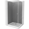 Mexen Pretoria cabina de duș oscilantă 80 x 70 cm, grafit, crom + cadă Flat - 852-080-070-01-40-4010