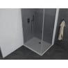 Mexen Pretoria cabină de duș cu deschidere 80 x 90 cm, grafit, crom + cadă Flat - 852-080-090-01-40-4010